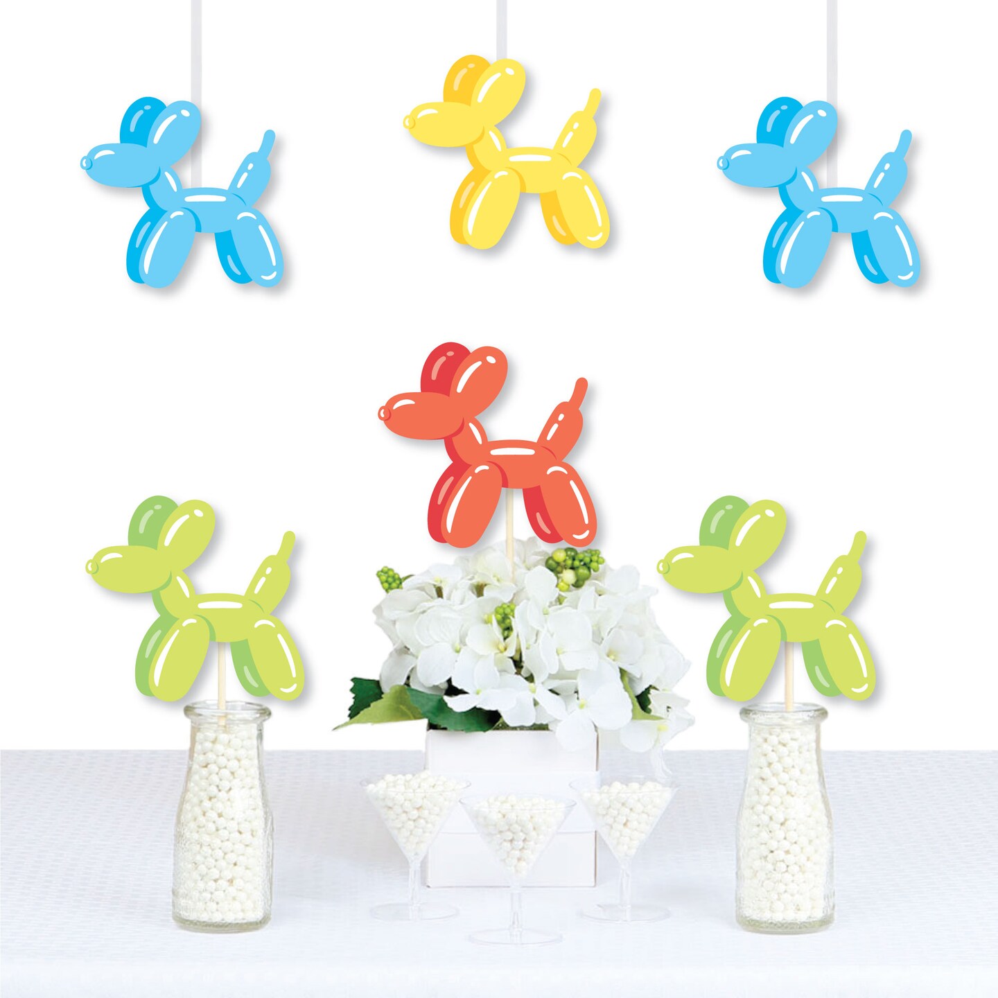 Big Dot of Happiness Balloon Animals - Decorations DIY Happy Birthday Party Essentials - Set of 20