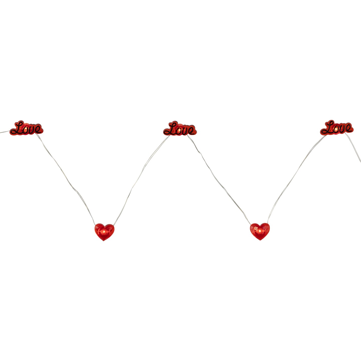 Northlight 20-Count Red Valentine&#x27;s Day Love and Heart LED Fairy Lights, 6.25ft, Copper Wire