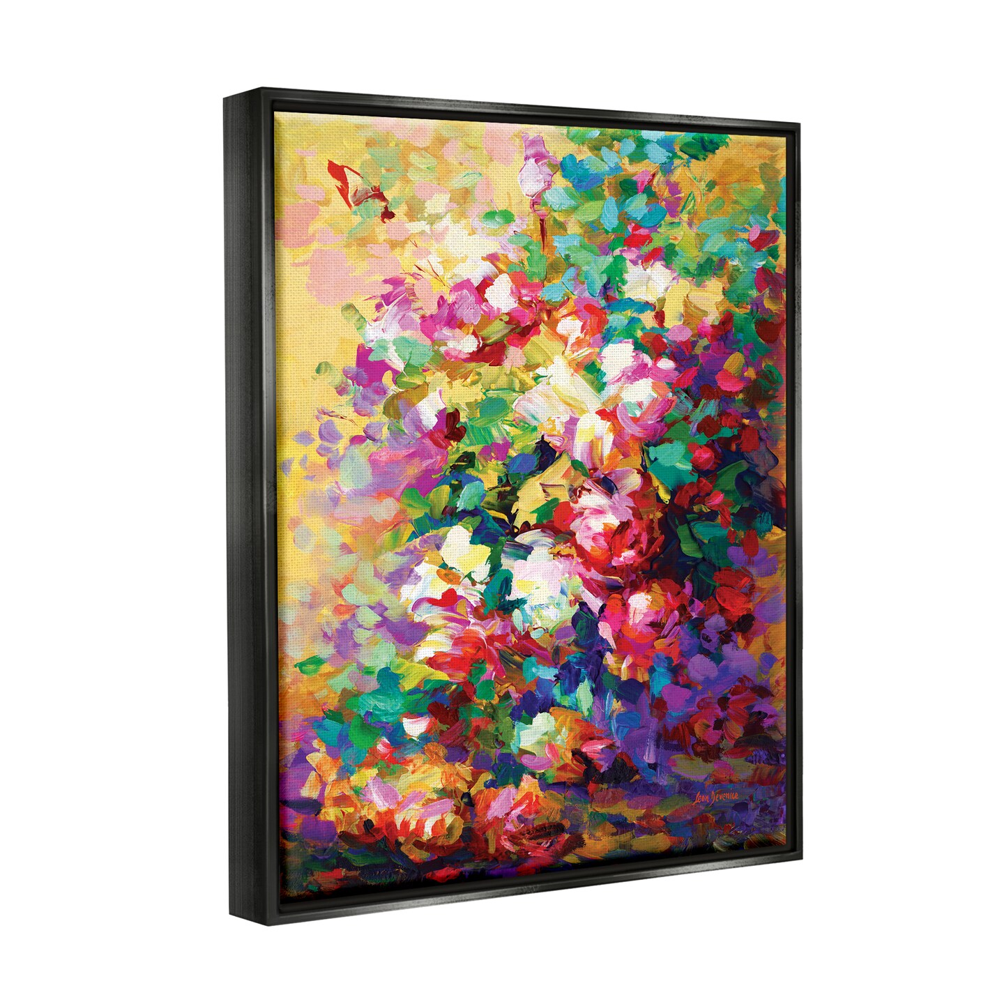 Stupell Industries Vivid Abstract Roses Framed Floater Canvas Wall Art