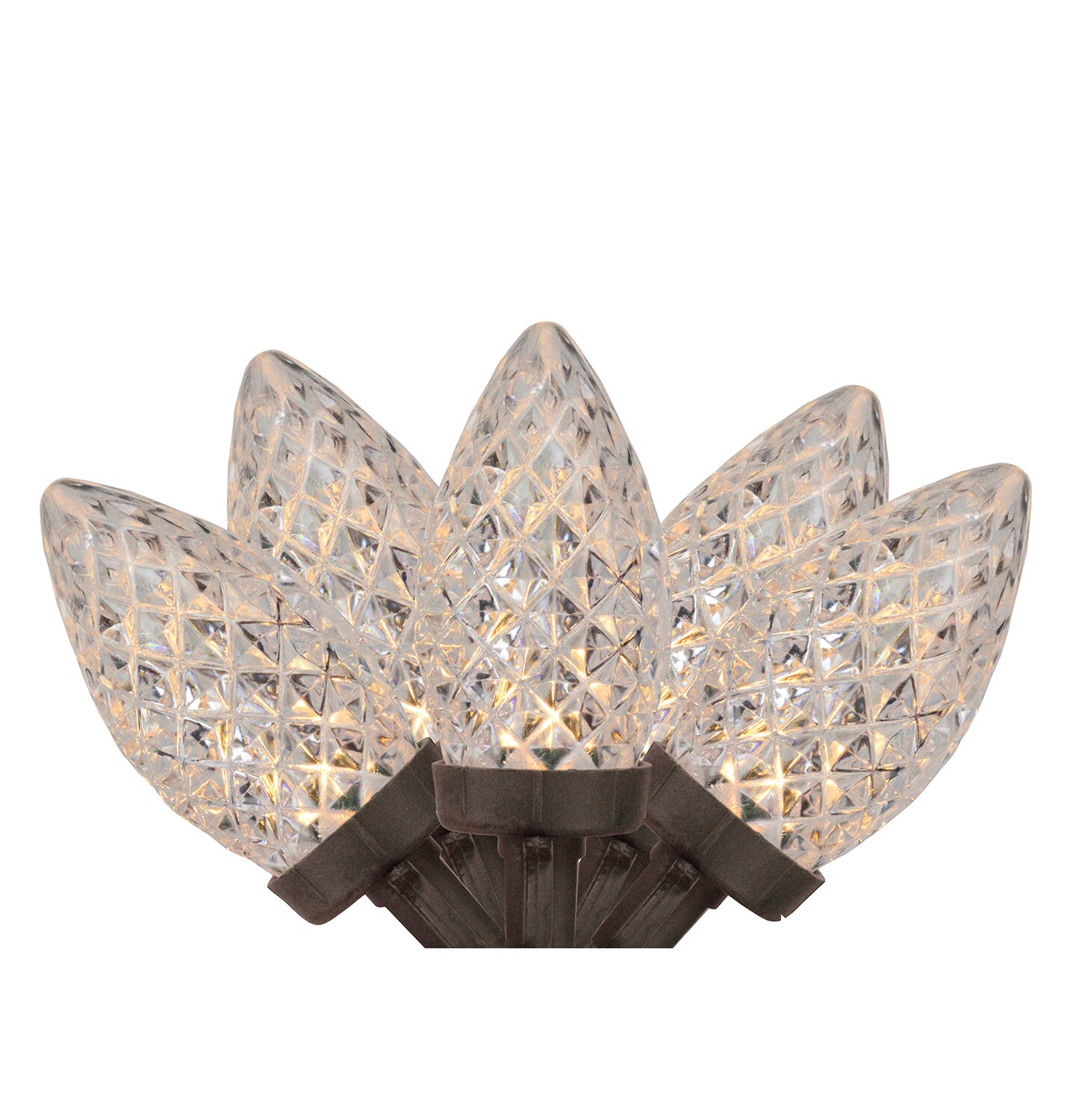 Northlight LED Faceted C9 Christmas Light - Warm White - 66' Brown Wire - 100ct