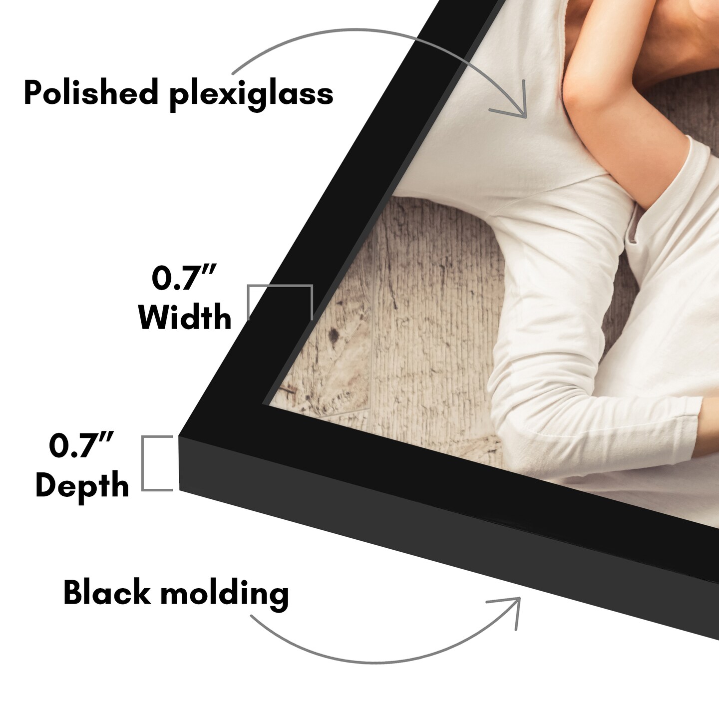 Americanflat Poster Frame - Perfect Frame for Photos and Artwork - Large Picture Frame - Polished Plexiglass - Hanging Hardware with Horizontal and Vertical Display