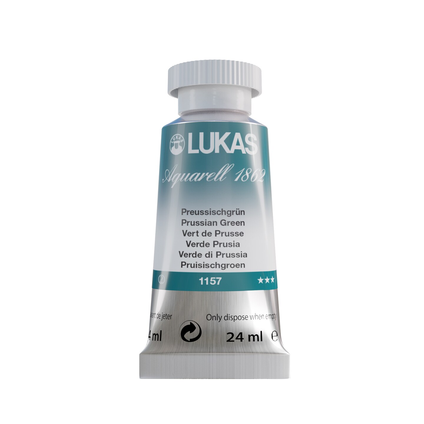 LUKAS 1862 Aquarell Artists' Watercolor Tubes, 24ml - Vibrant Professional Grade Watercolor Paint - Easy-to-Wet, Intense Color, Long-lasting - Ideal for Professional Watercolorists