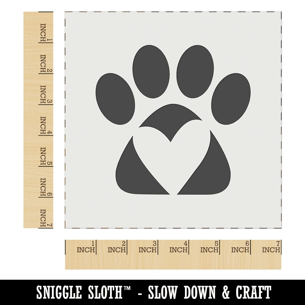 Dog Paw Prints Symbol Floor Stencil