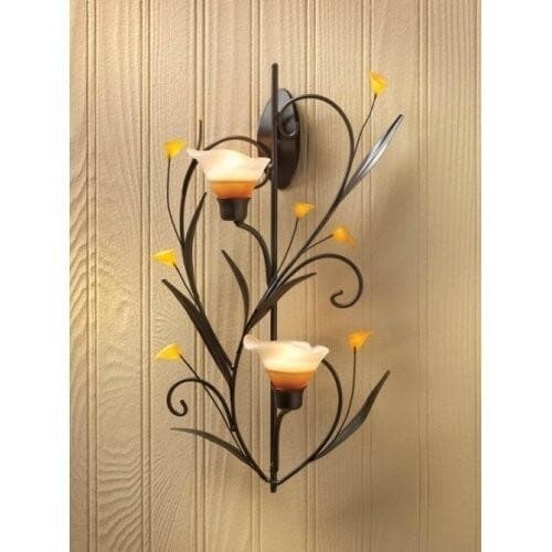 Gallery Of Light 2 Amber Lilies Candle Wall Sconces