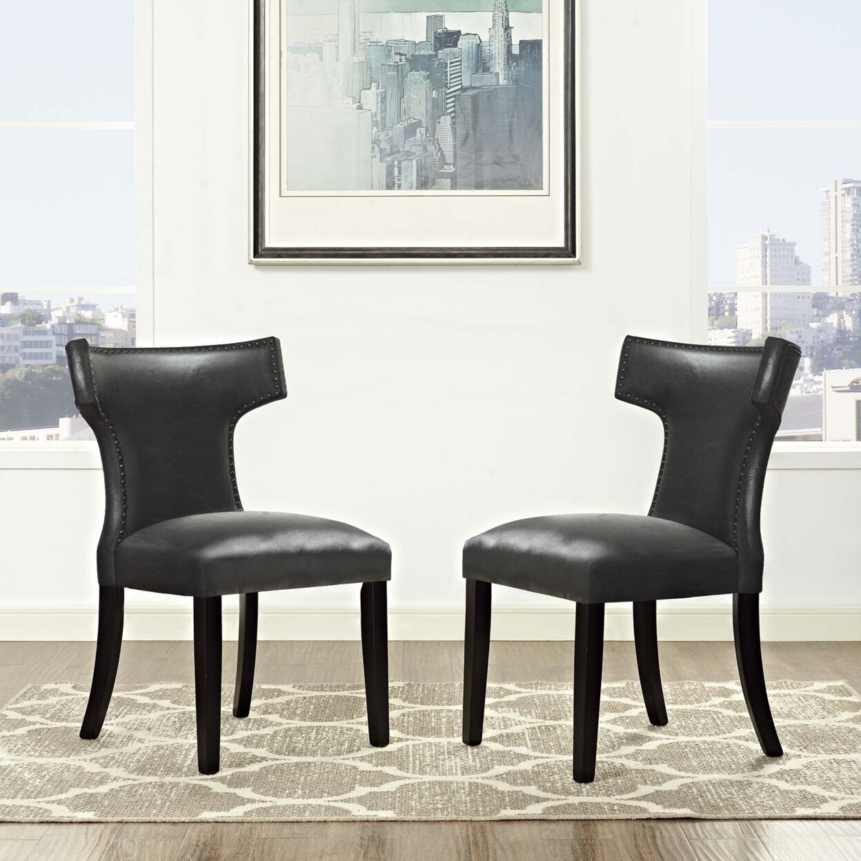 Modway Curve Dining Chair Vinyl Set of 2-EEI-3949