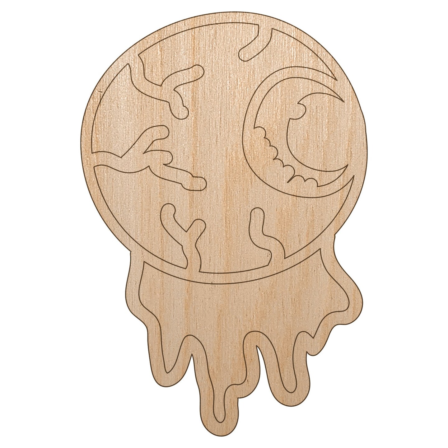 Oozing Eyeball Halloween Unfinished Wood Shape Piece Cutout for DIY Craft Projects