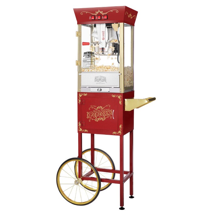 Great Northern Red Popcorn Popper With Cart 8 Ounce Commercial Quality