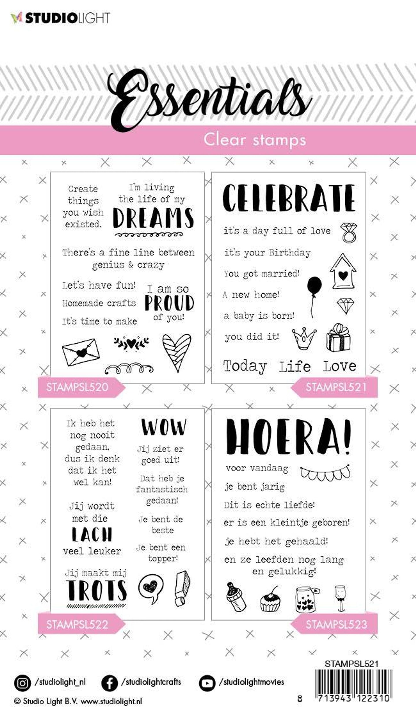 Studio Light Clear Stamp Text EN Celebrate Essentials 105x148mm nr.521 ...