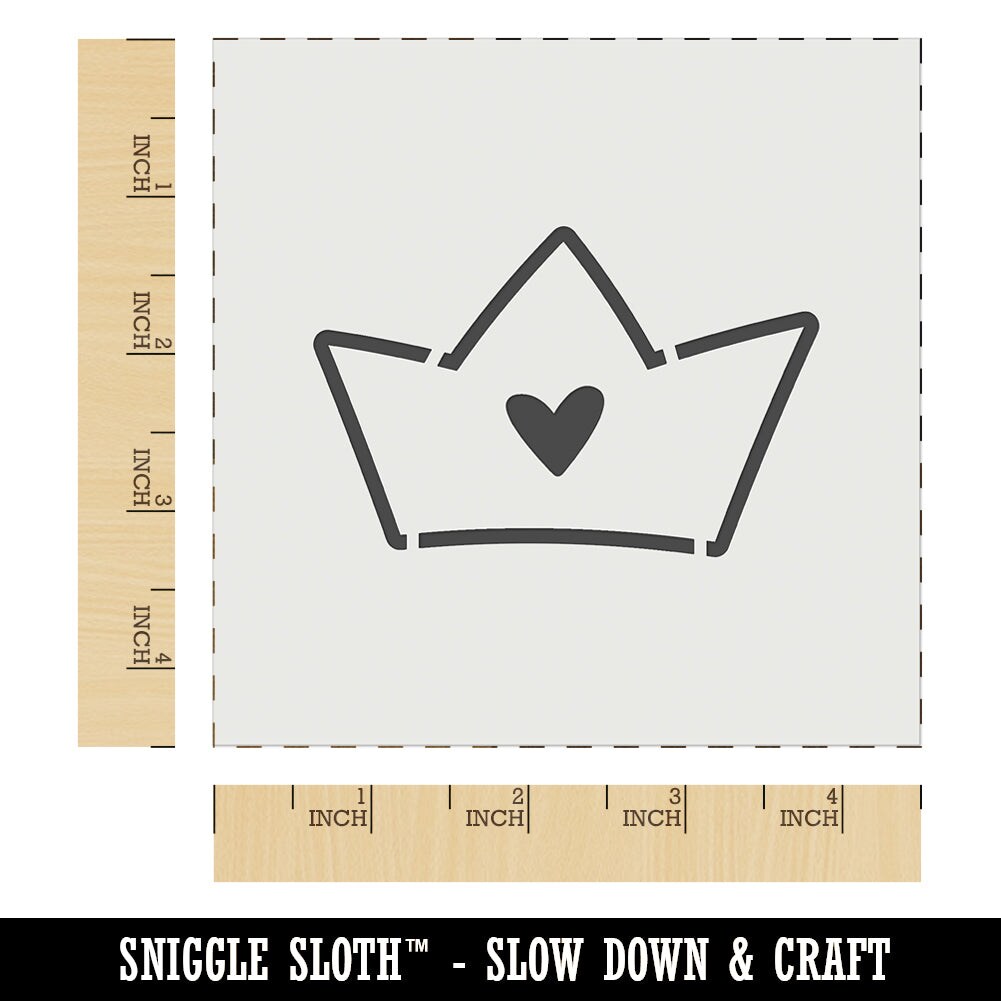 Crown with Heart Wall Cookie DIY Craft Reusable Stencil