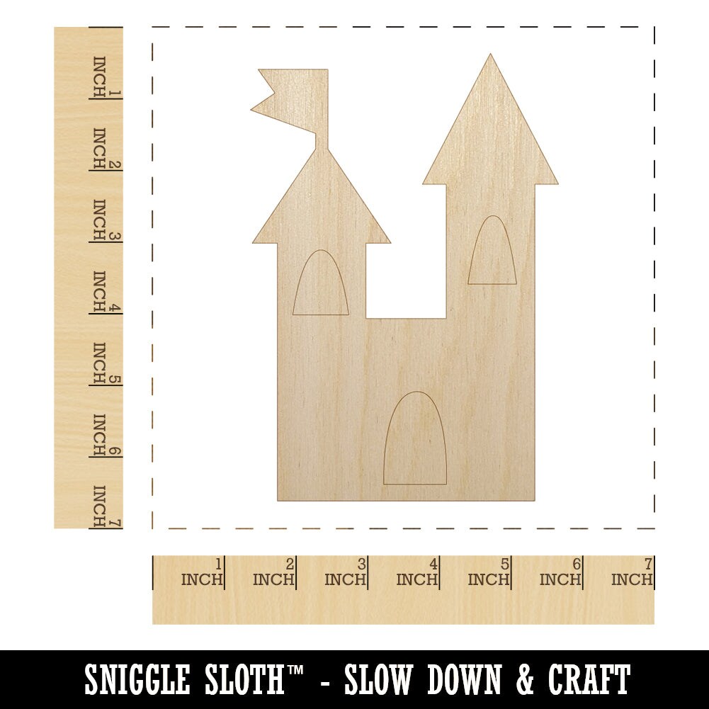Castle Fairytale Unfinished Wood Shape Piece Cutout for DIY Craft Projects