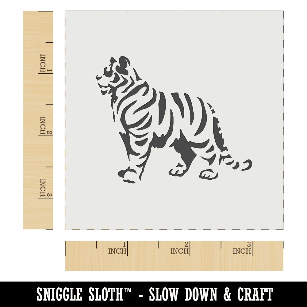 Regal Standing Bengal Tiger Wall Cookie DIY Craft Reusable Stencil