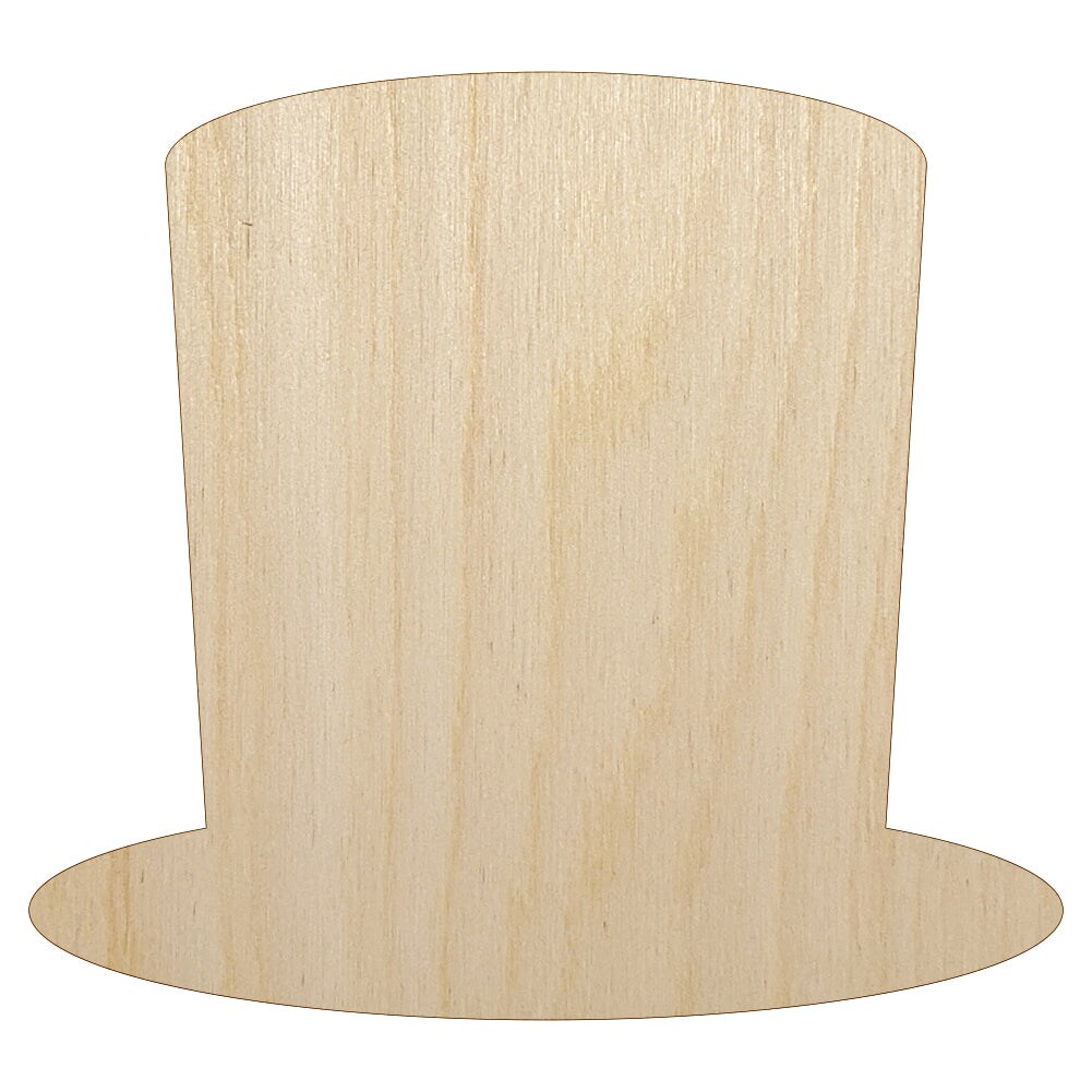 Top Hat Unfinished Wood Shape Piece Cutout for DIY Craft Projects
