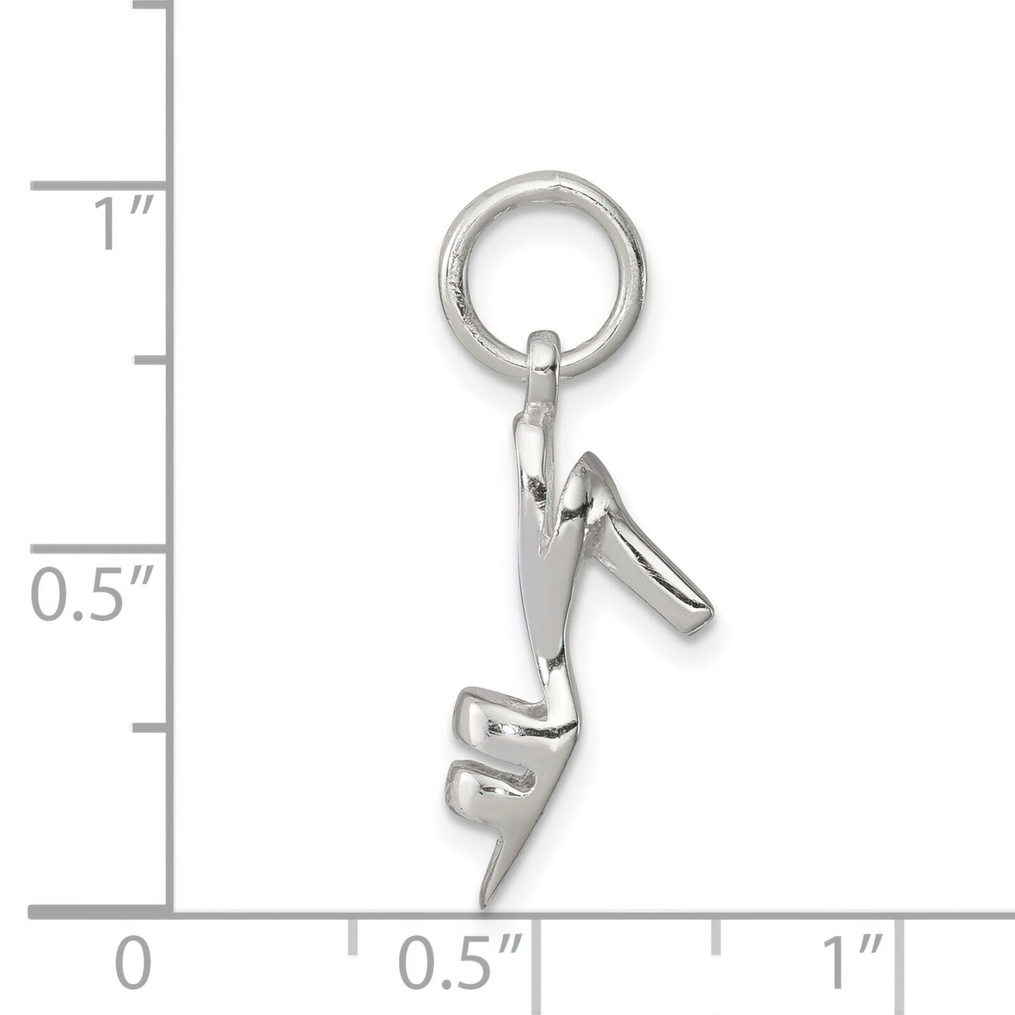 Sterling Silver High Heel Pendant Shoe Charm Jewelry 19mm x 11mm