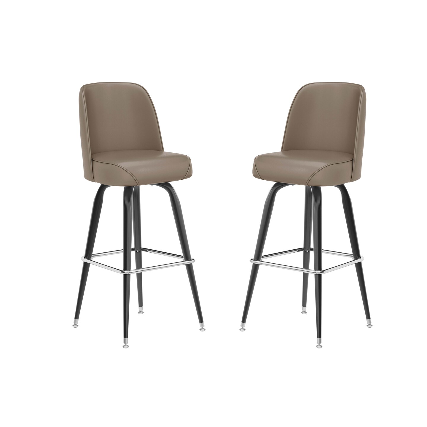 Emma and Oliver 2 Pack Metal Barstool with Swivel Bucket Seat