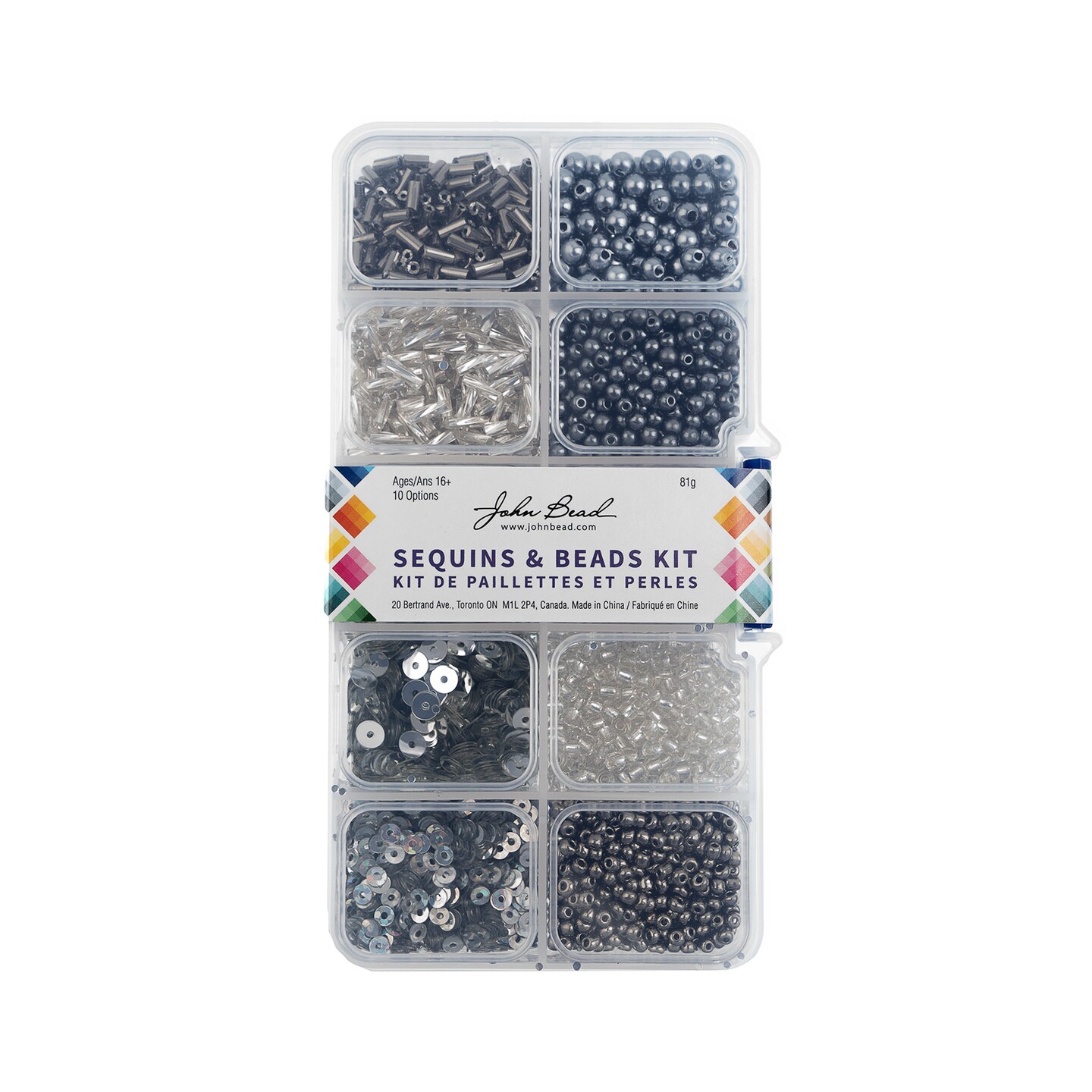 John Bead 10 Types Mix Sequins &#x26; Beads Kit