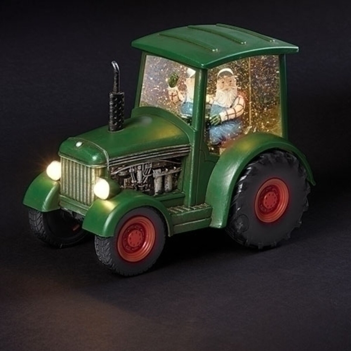 Roman 8.75&#x22; LED Lighted Santa in Tractor Christmas Snow Globe