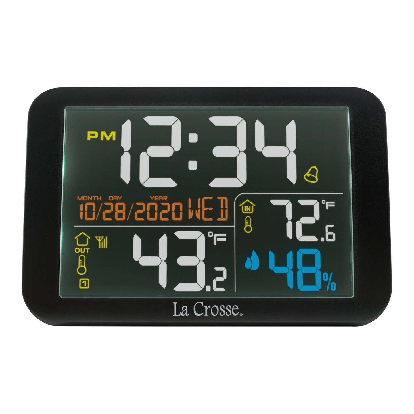 La Crosse Technology 5.5&#x201D; Black Wireless Temperature and Humidity Station with Alarm