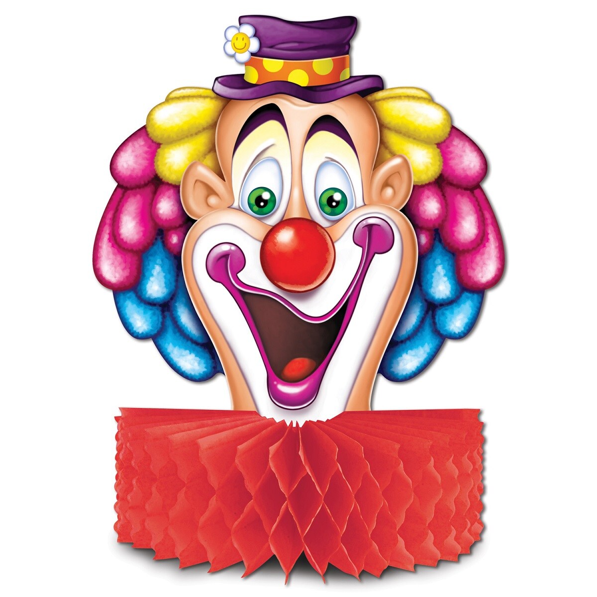 Party Central Club Pack of 12 Multi-Color Clown Table Centerpieces 10&#x22;