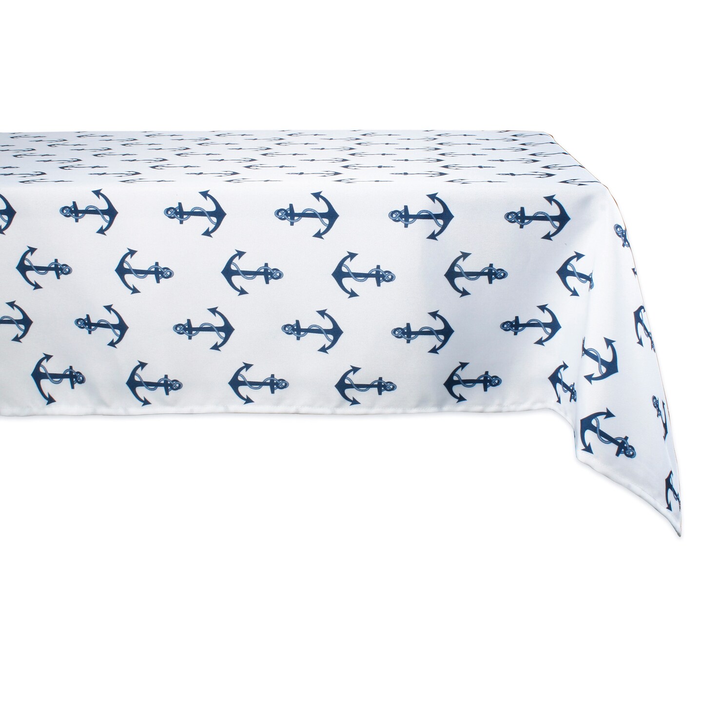 Contemporary Home Living 84&#x22; Outdoor Tablecloth with Printed Anchors Design