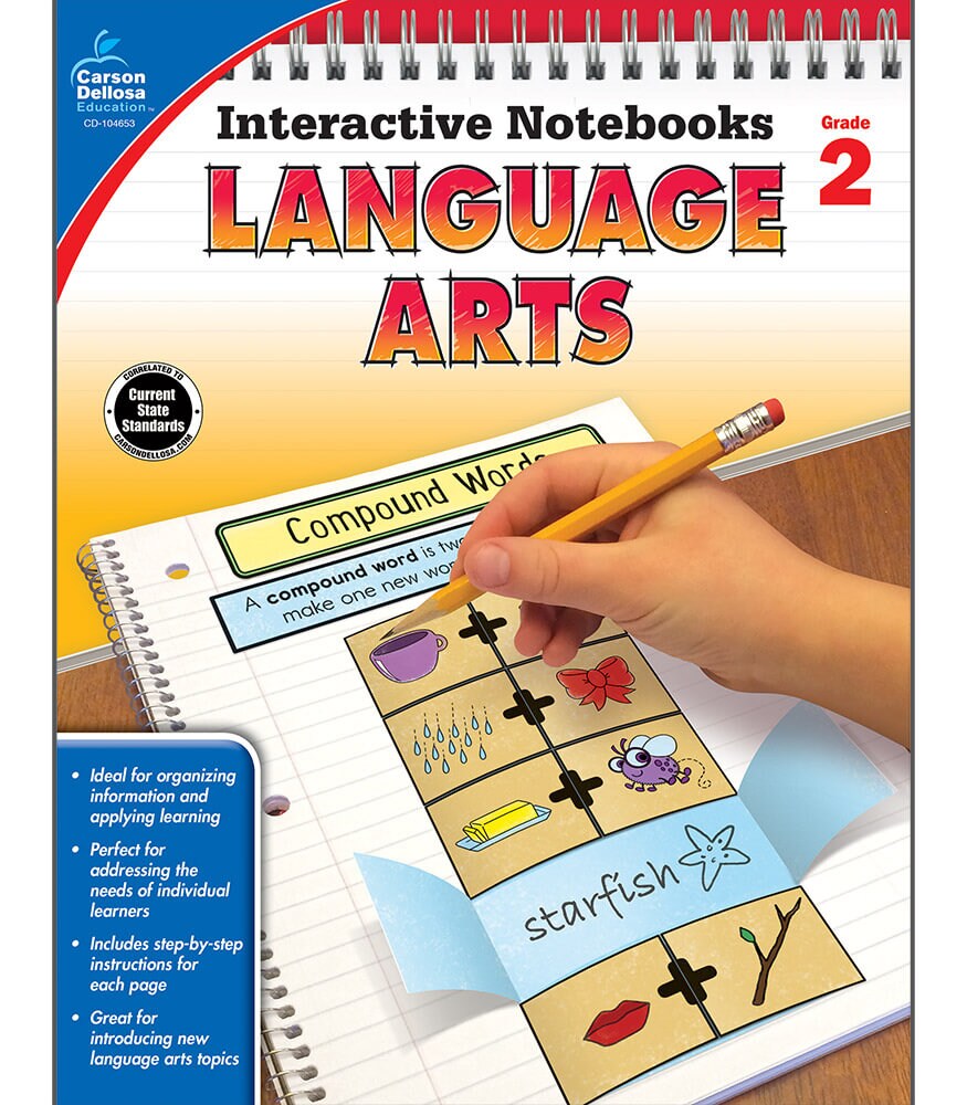 Carson Dellosa | Language Arts Interactive Notebook | 2nd Grade, 96pgs