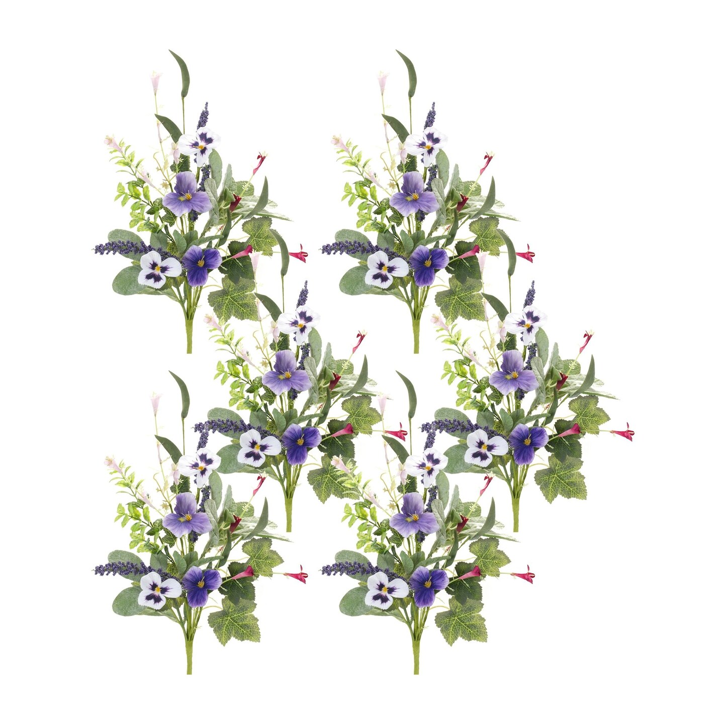 Melrose Set of 6 Pansy Artificial Sprays 21&#x22;