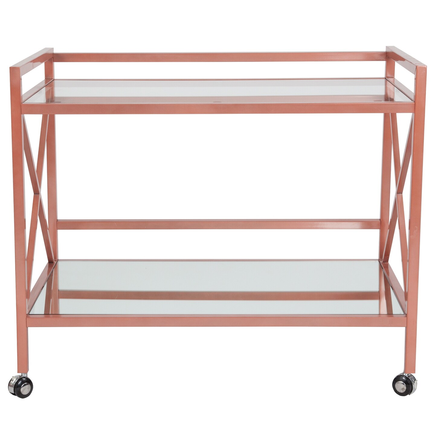 Flash Furniture 38.75&#x22; Pink Contemporary Rectangle Kitchen Serving and Bar Cart