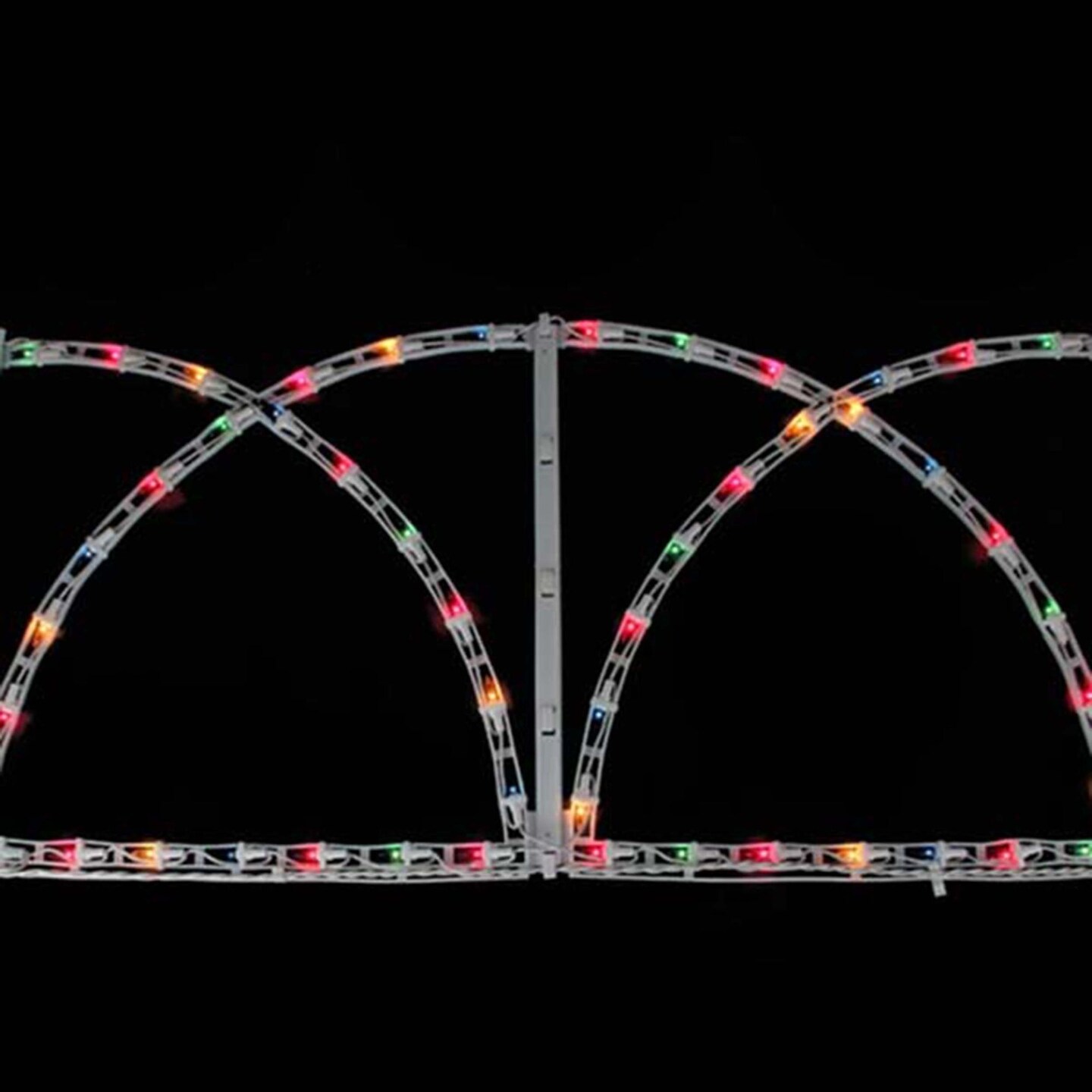 Hofert 7.75&#x27; Multi-Color Lighted Christmas Pathway Fence - White Wire