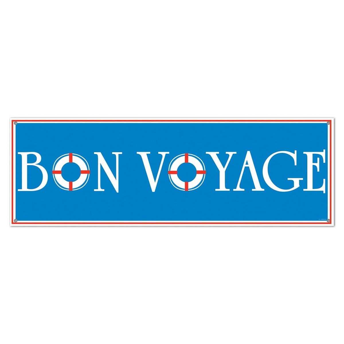 Party Central Club Pack of 12 Blue and Red Bon Voyage Party Banner Decors 5&#x27;