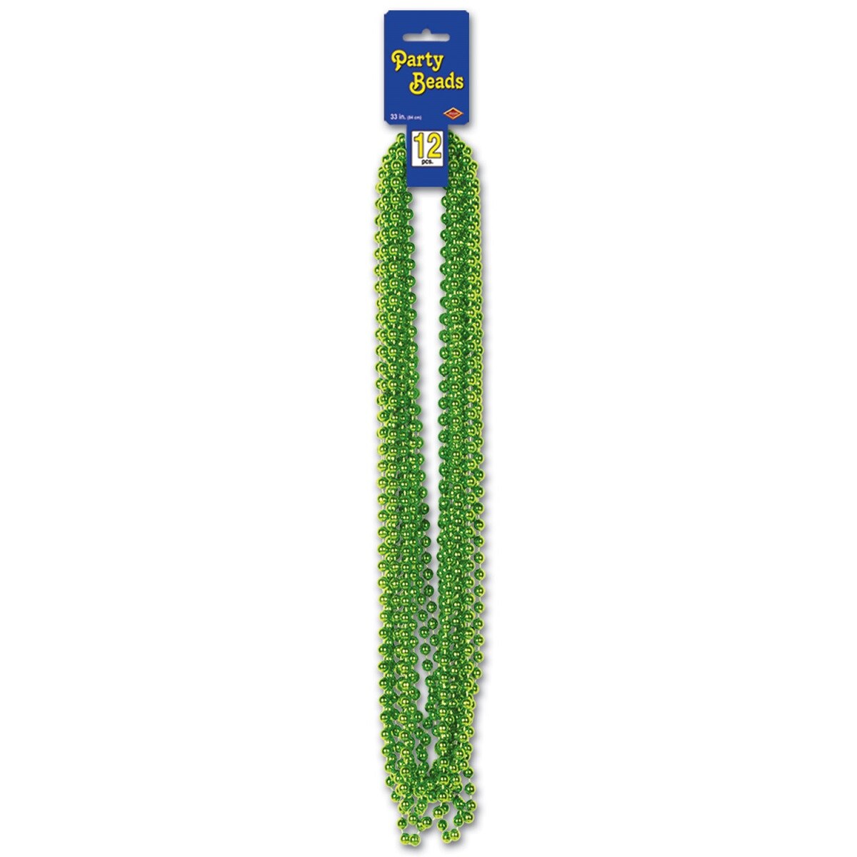 Party Central Club Pack of 144 Lime Green Round Beaded Necklace Birthday Party Favors 33&#x27;&#x27;