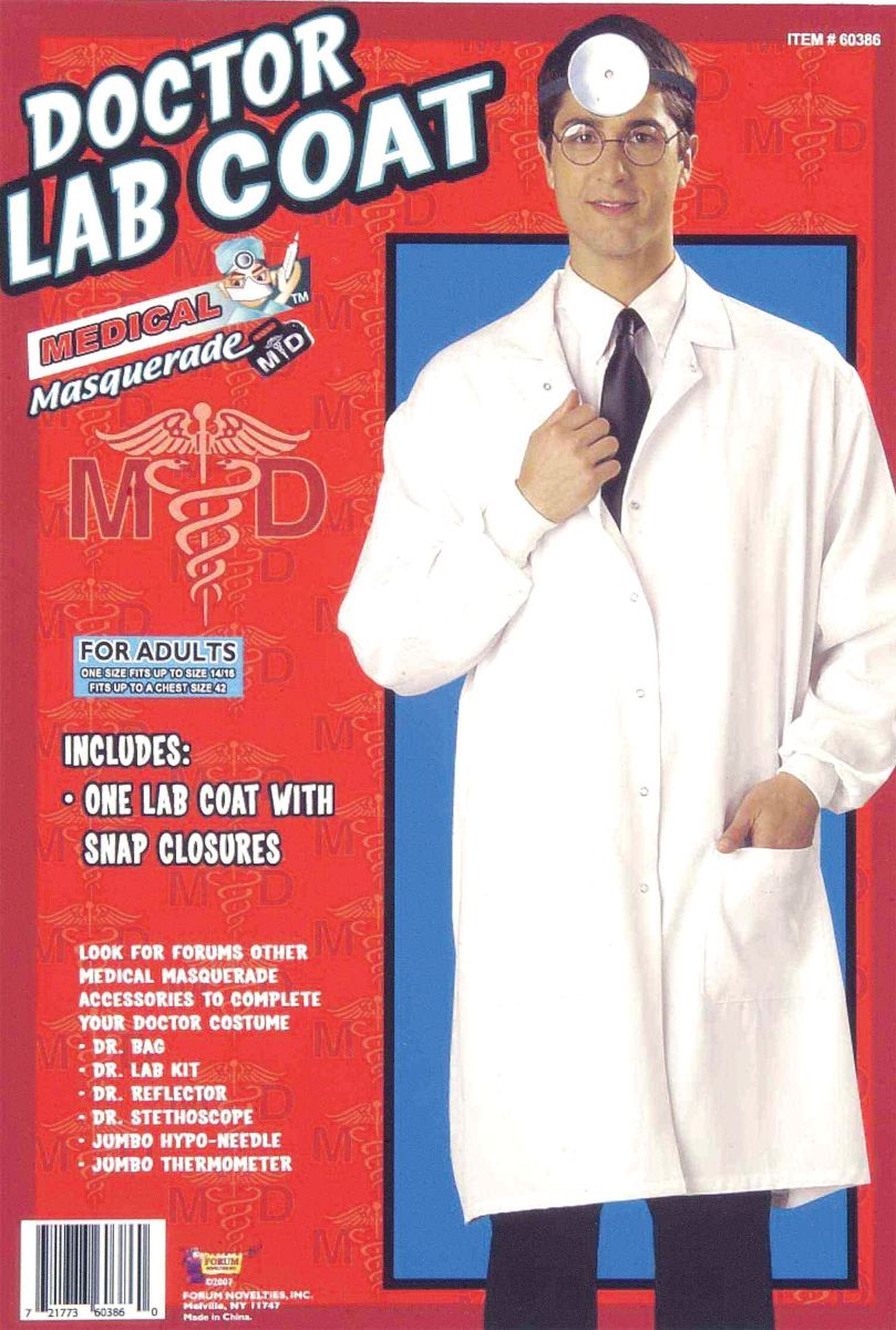 The Costume Center White Doctor Lab Coat Men Adult Halloween Costume - Large