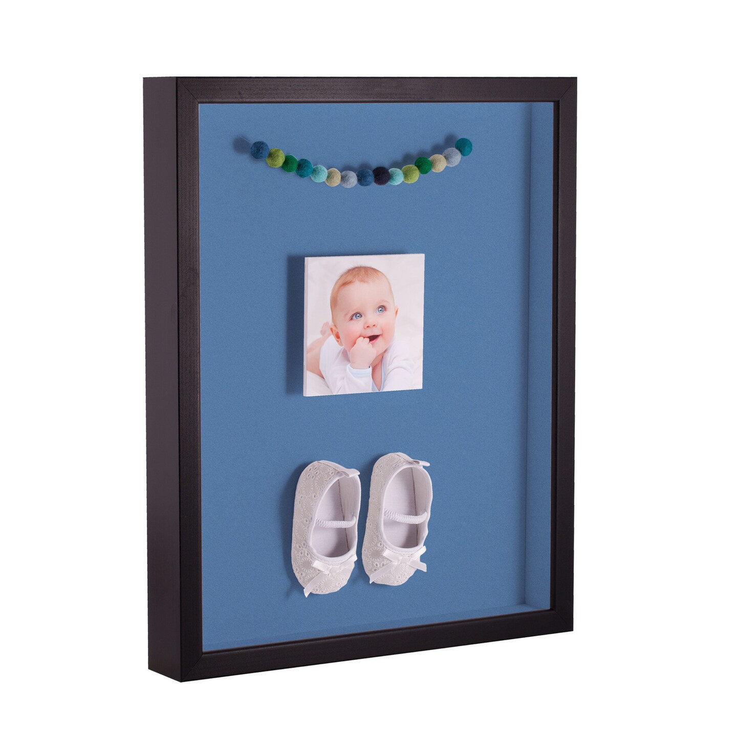 ArtToFrames 16x16 Inch Shadow Box Picture Frame, with a Satin Black Tall 1.00&#x22; Wide Shadowbox frame and Super White Mat Backing (4654)