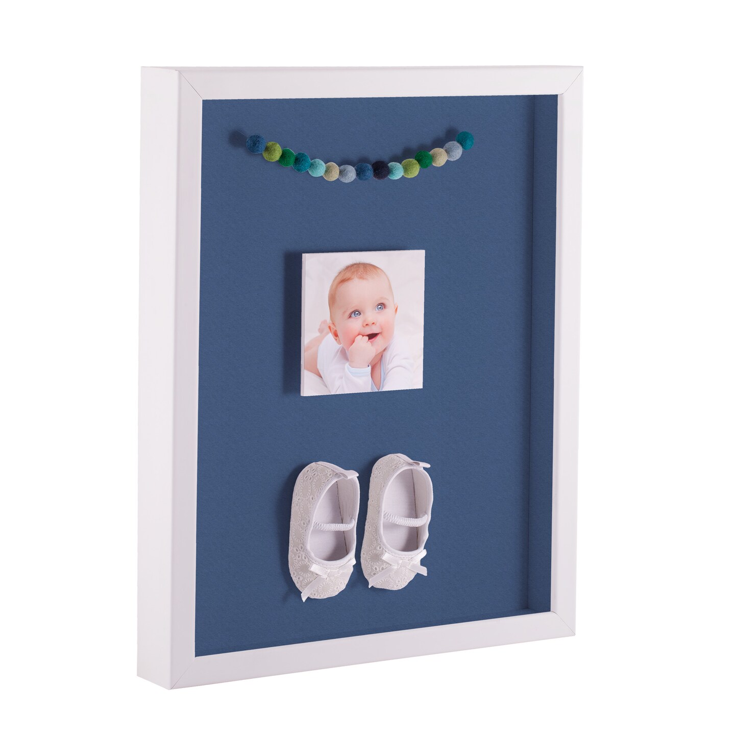 ArtToFrames 11x14 Inch Shadow Box Picture Frame, with a Satin White 1.00&#x22; Wide Shadowbox frame and Super White Mat Backing (4655)