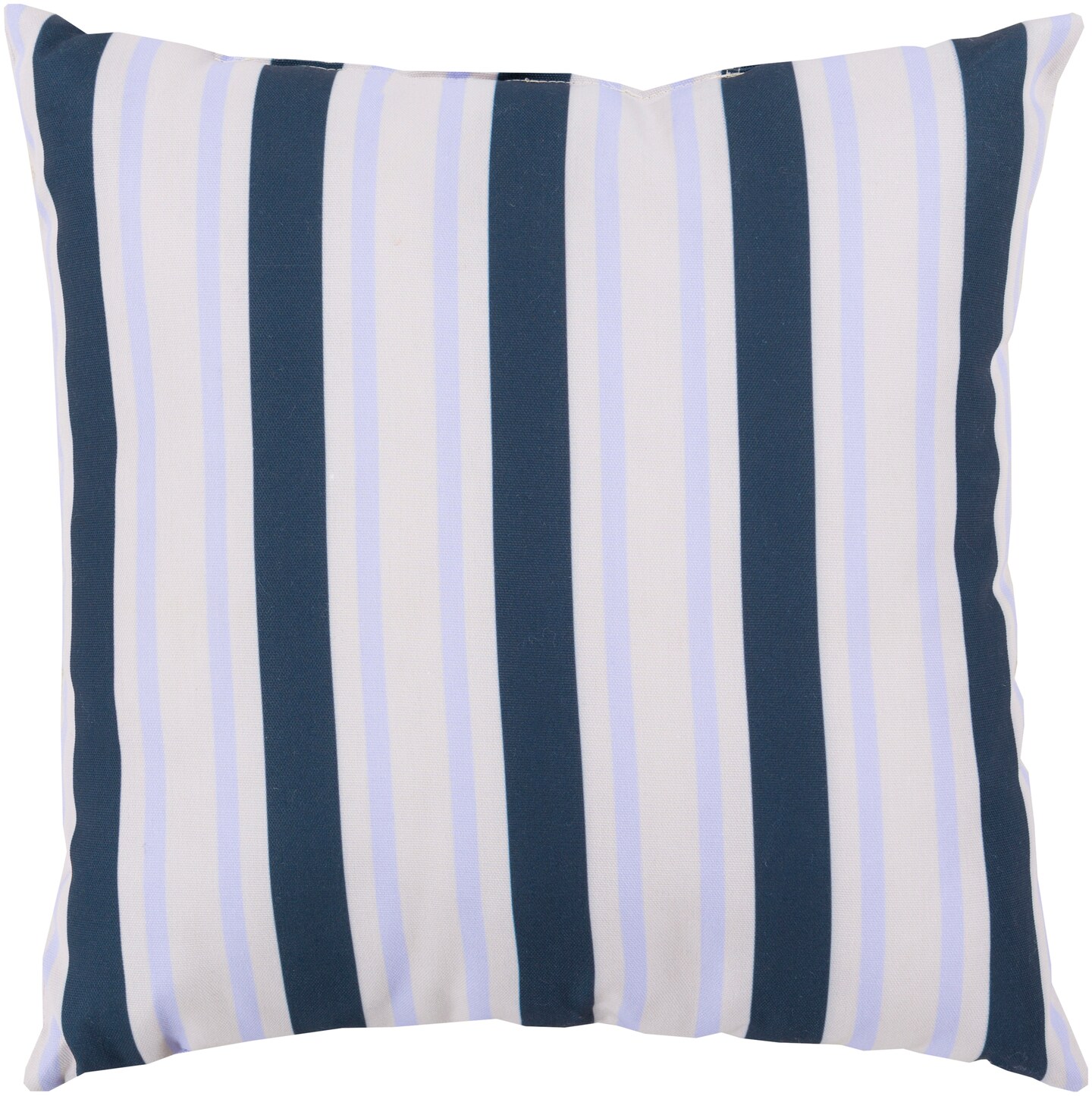 Tiwari Home 20" Navy Blue and White Striped Contemporary Outdoor Square Throw Pillow