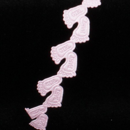 The Ribbon People Pink Baby Feet Cut Out Craft Ribbon 16mm x 50 Yards