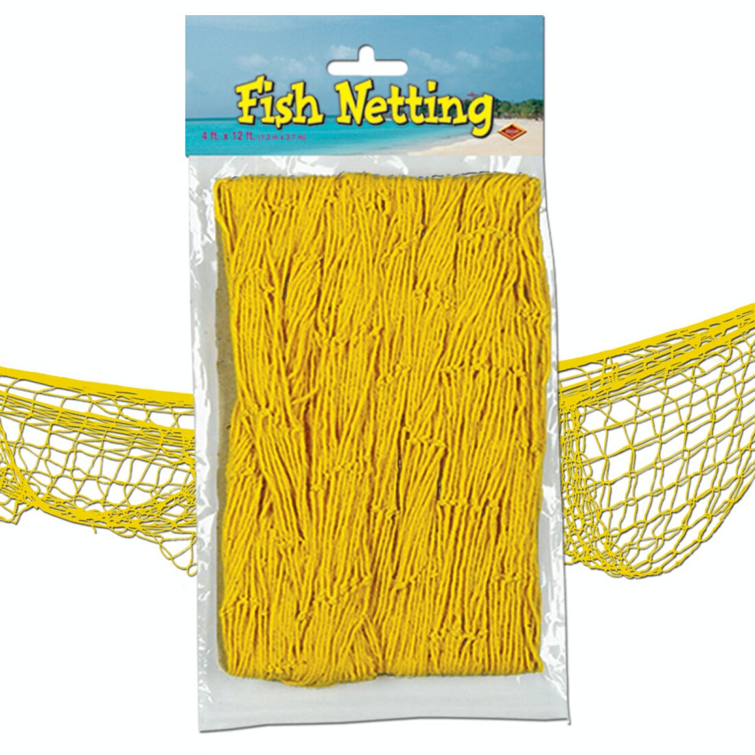 Party Central Club Pack of 12 Yellow Under the Sea Tropical Fish Netting  Hanging Party Decors 12