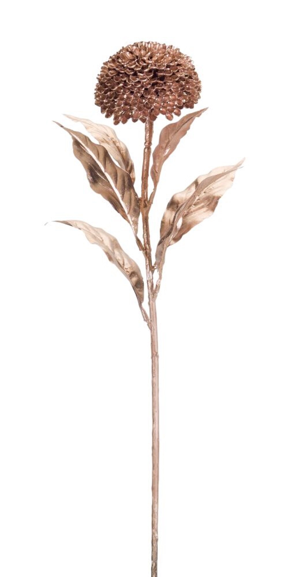 Diva At Home 27&#x22; Glossy Brown Artificial Allium Stem with Flower Decorative Pick
