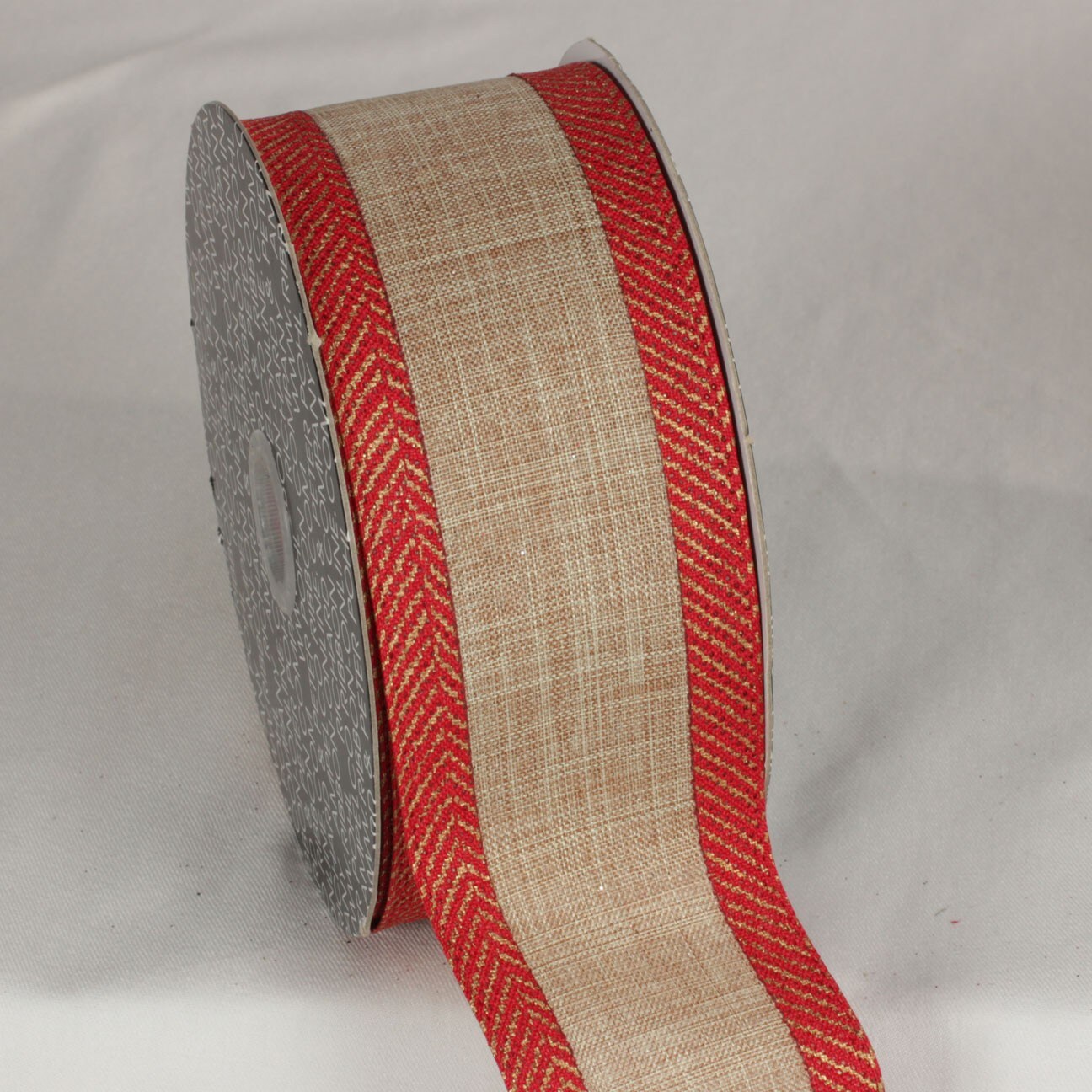 The Ribbon People Red and Tan Brown Wired Craft Ribbon 2.5" x 20 Yards