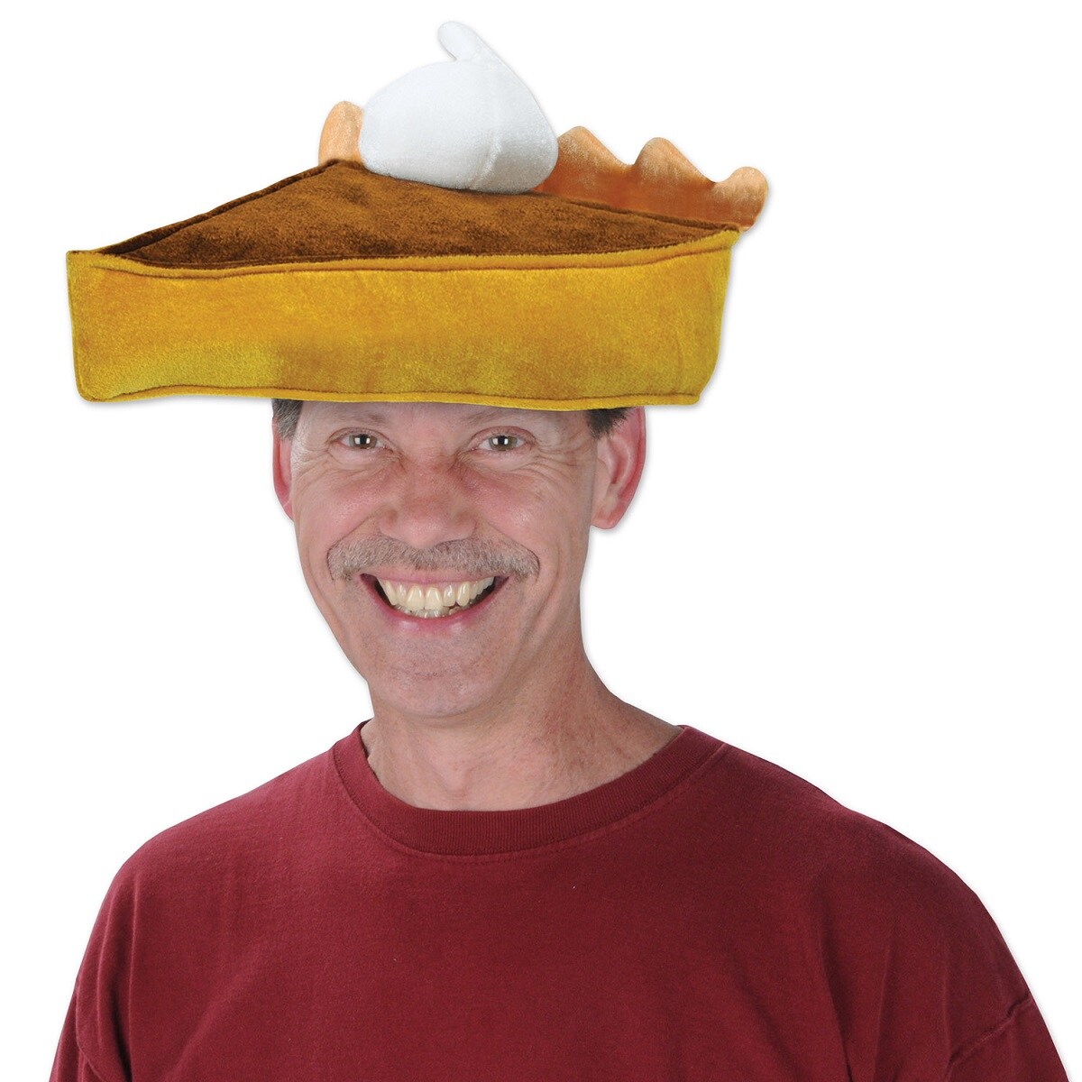 Beistle Pack of 6 Beige Pumpkin Pie with Whip Cream Topping Hat Party Decoration - One Size