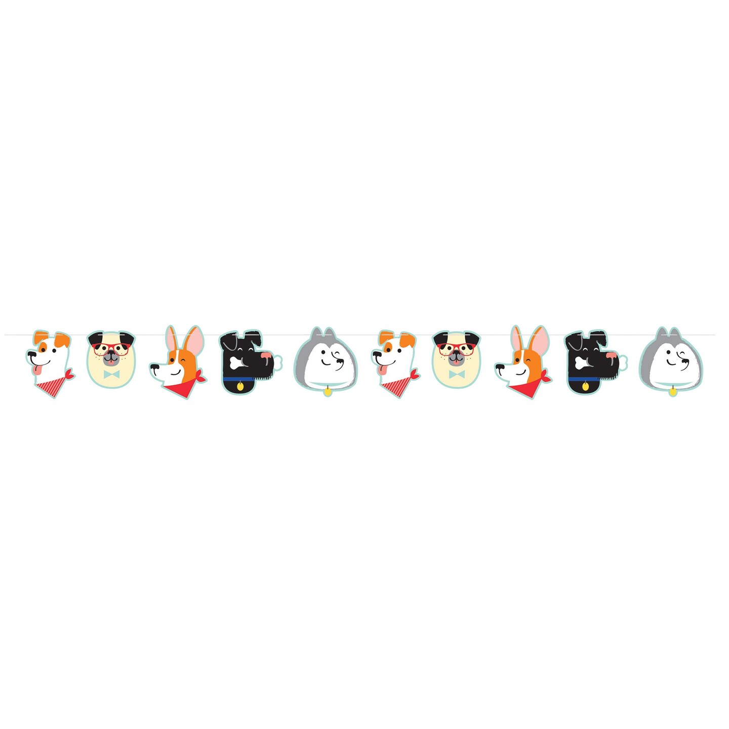 Party Central Set of 6 Multicolored Bunny Party Banner 75.6&#x22;