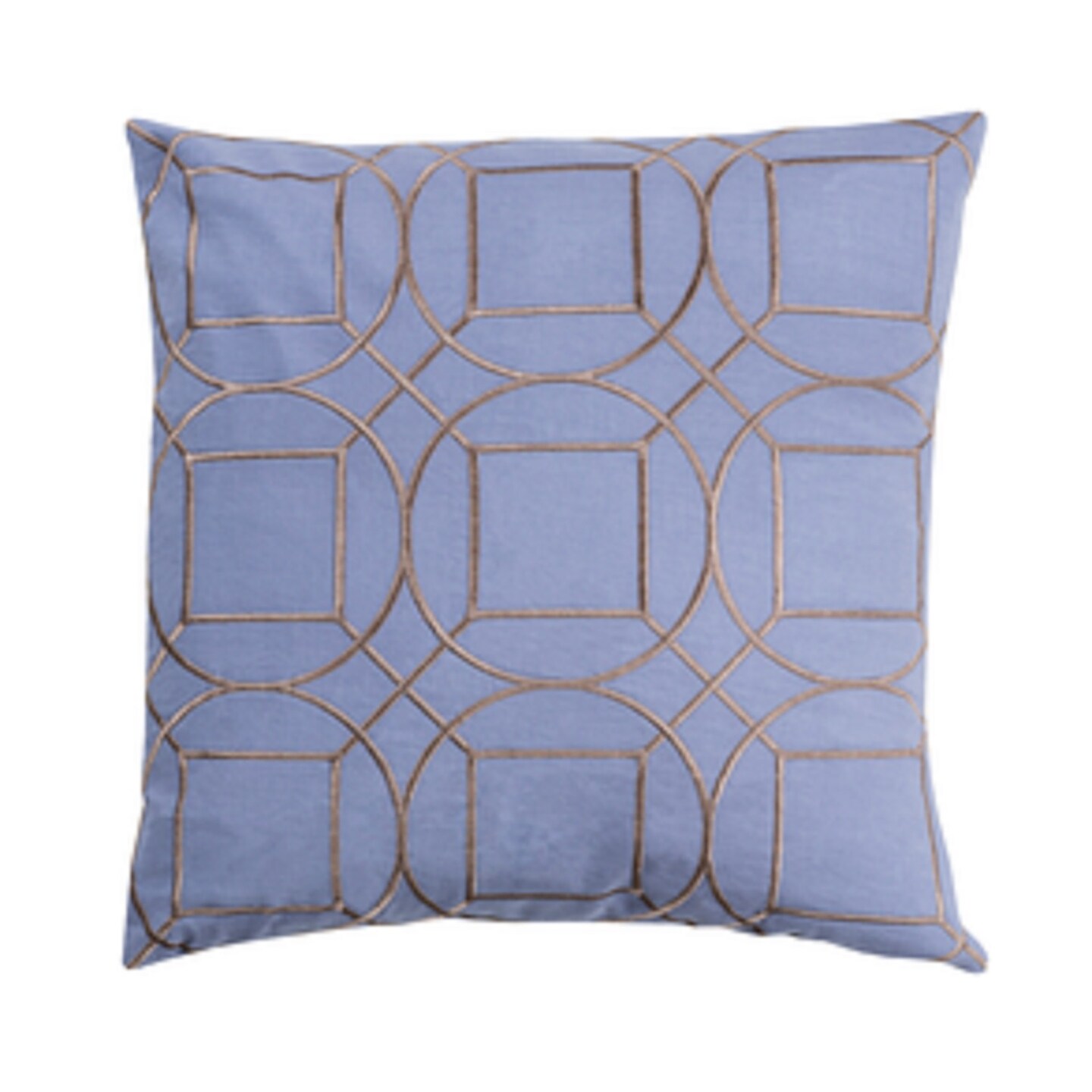 Tiwari Home 18&#x22; Indigo Blue and Gray Geometric Square Throw Pillow