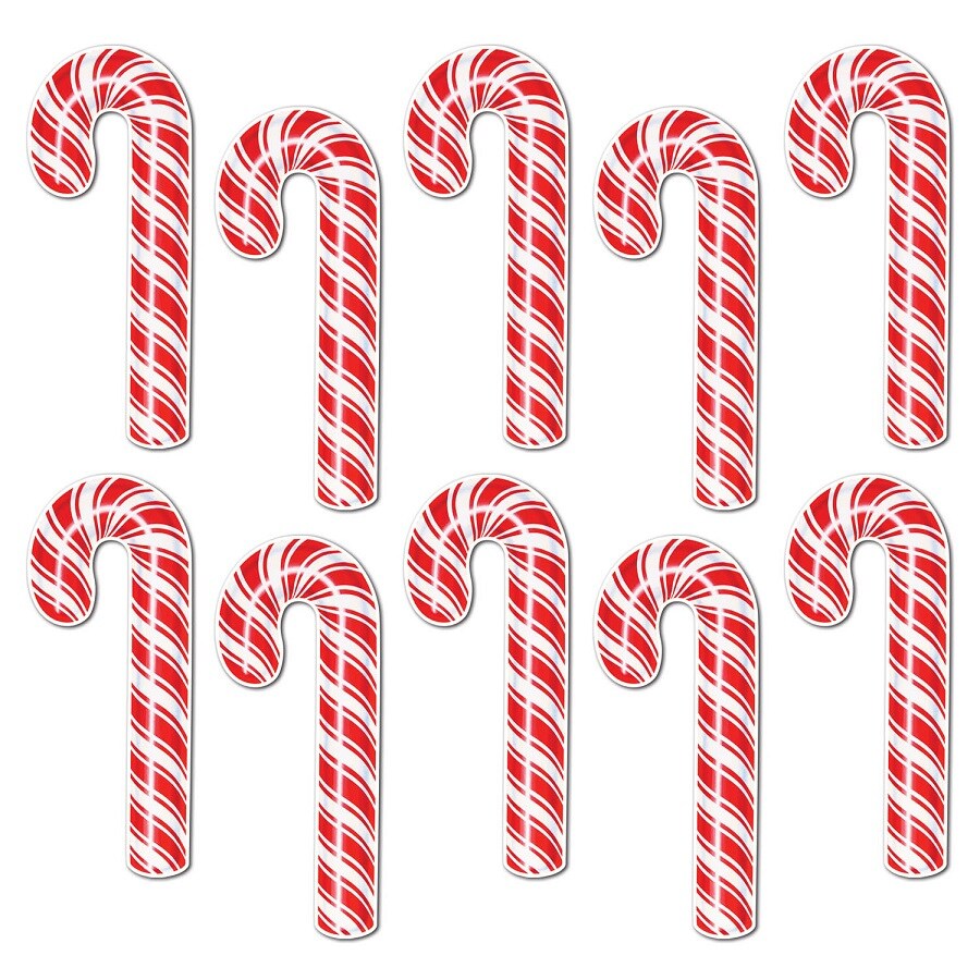Party Central Club Pack of 120 Red and White Candy Cane Christmas Cutouts 7.25&#x22;