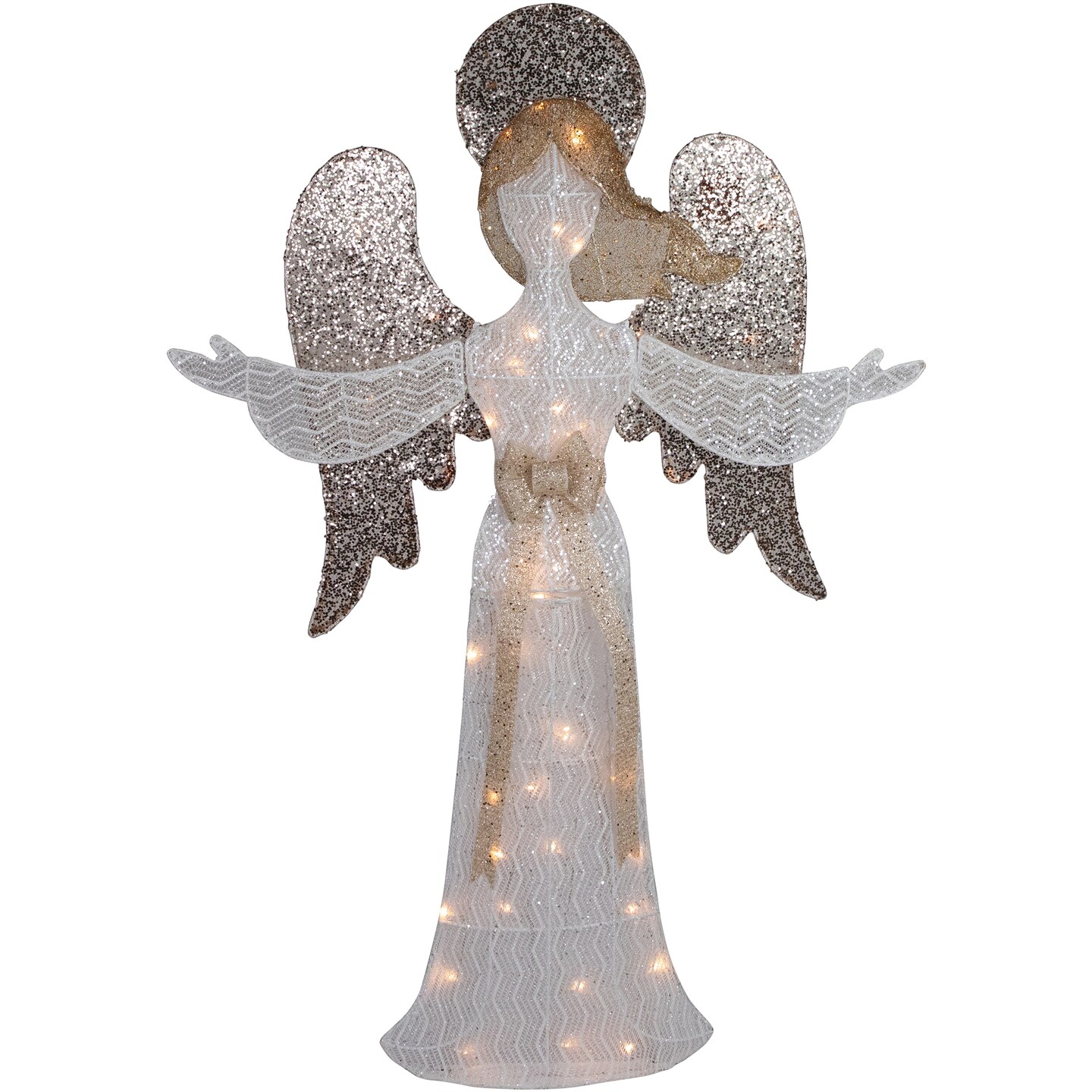 Northlight 49.25&#x22; LED Lighted White and Gold Angel Christmas Decoration