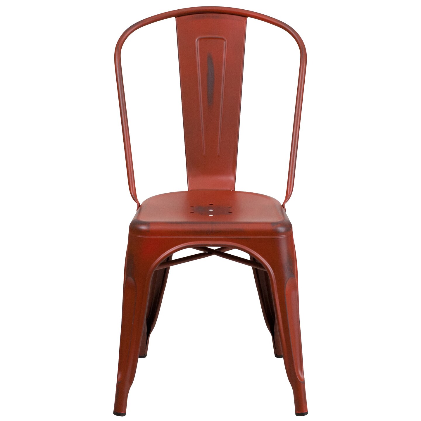 Flash Furniture 33.5&#x22; Red Contemporary Outdoor Furniture Patio Stackable Chair