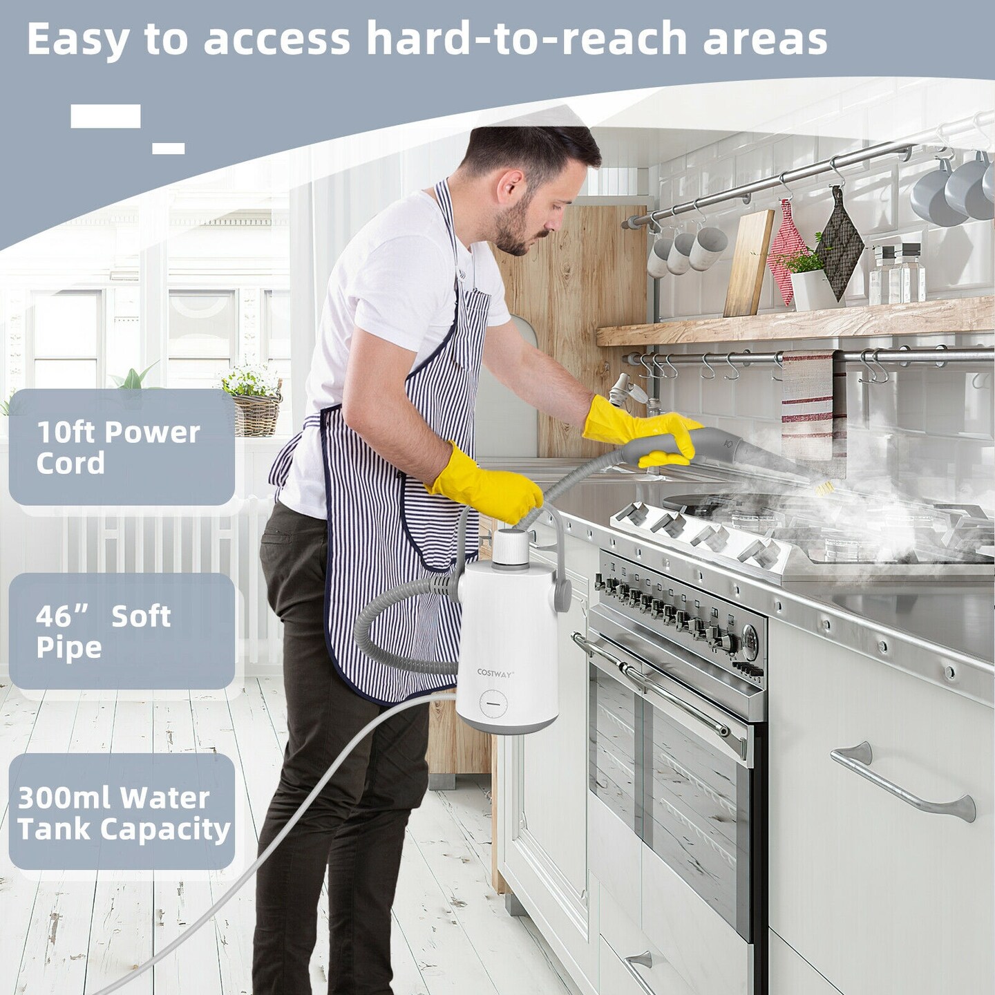 1000W Multifunction Portable Hand-held Steam Cleaner with 10 Accessories