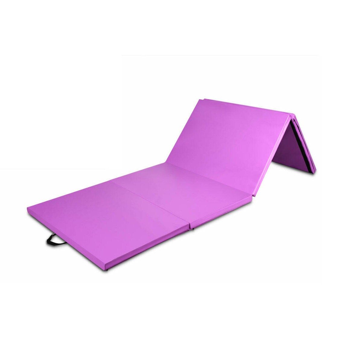 Purple Folding Gymnastics Mat 4x8 ft PU Leather Exercise Training Mat