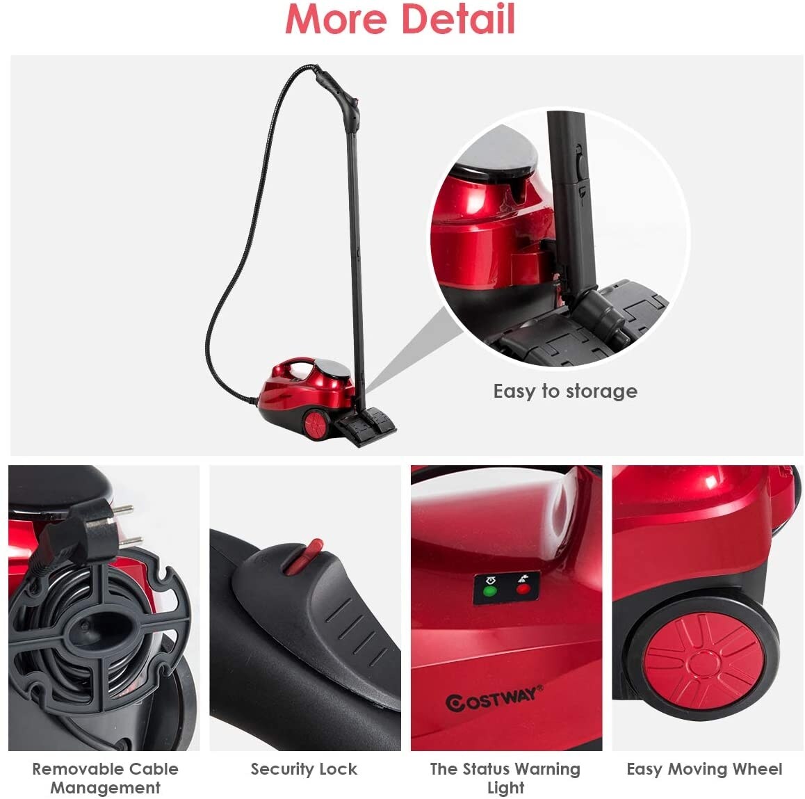 Heavy Duty Multi-purpose Steam Cleaner Mop with Detachable Handheld Unit