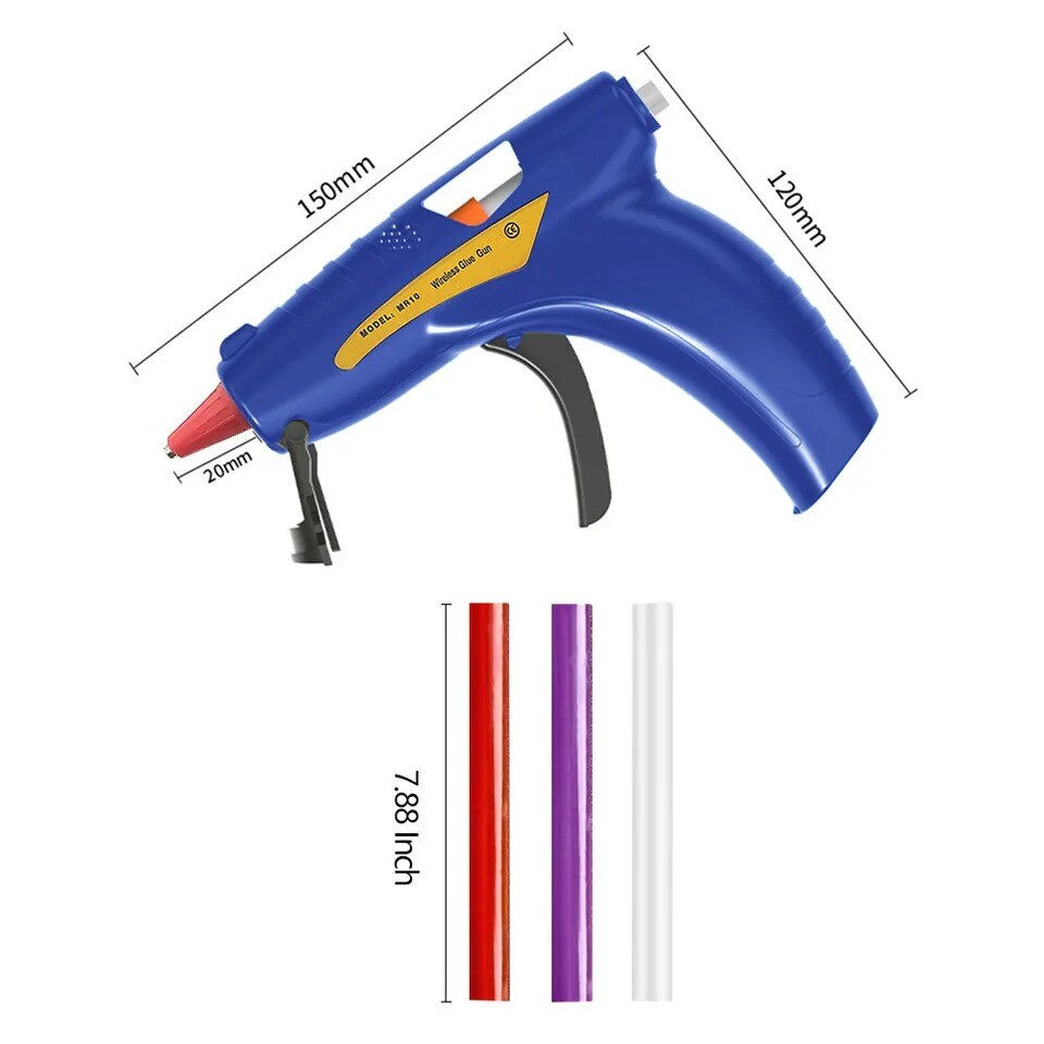 Cordless Hot Melt Glue Gun Kit Rechargeable with 50PCS Glue Sticks Portable DIY