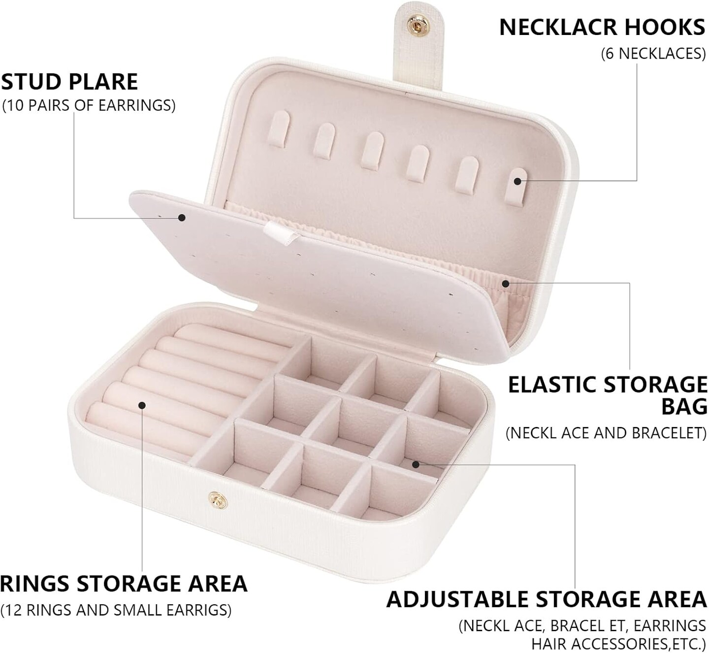 Compact Jewelry Travel Case - Portable Mini Storage Organizer