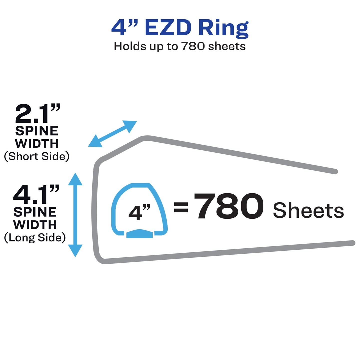 Avery Heavy-Duty 3 Ring Binder, 4&#x22; One Touch EZD Rings, 4.5&#x22; Spine, 1 Blue Binder (79884)