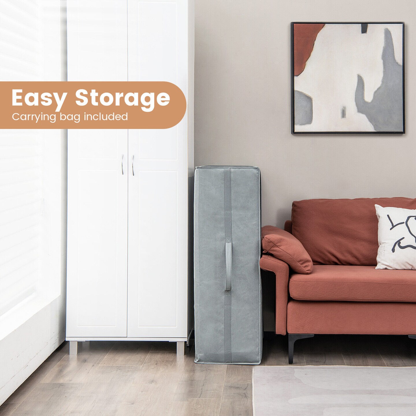 4-Inch Tri-Fold Cool Gel Memory Foam Mattress with Ergonomic Support